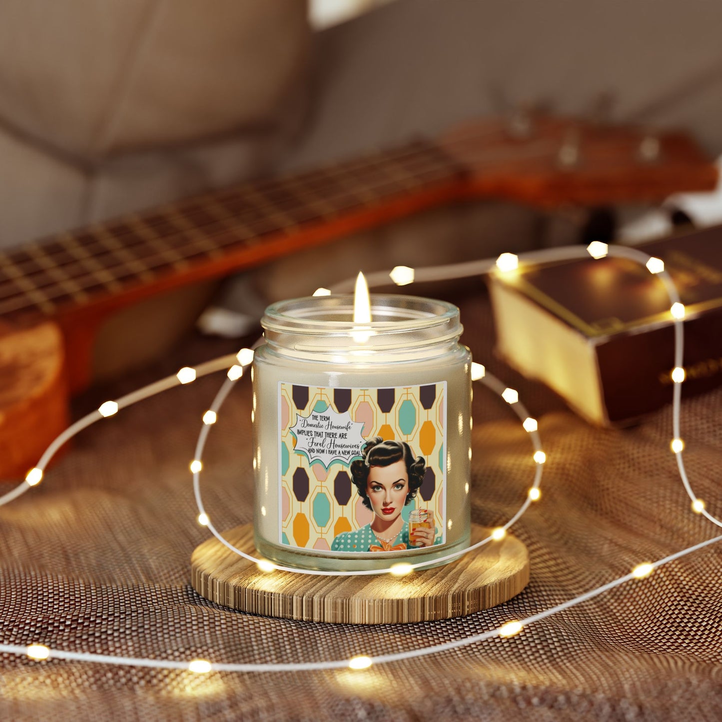 “Feral Housewife” Sarcastic Candle - 9 Available Scents Novelty Jar Candle (4oz/9oz)