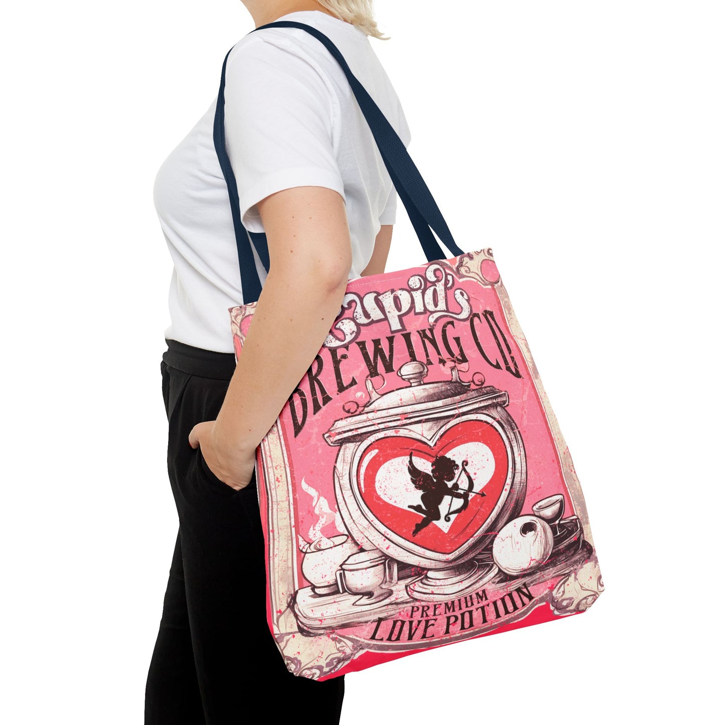 Cupid's Brewing Co Tote Bag - Distressed Vintage Design, Stylish & Practical Canvas Tote