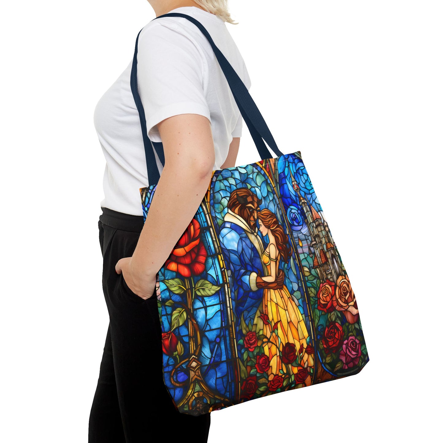 Beauty and the Beast Stained Glass Tote