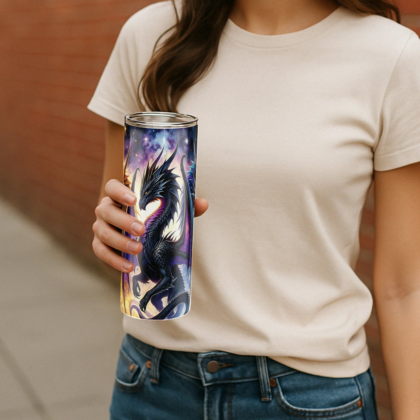 Gold Nebula Black Dragon Trio Tumbler