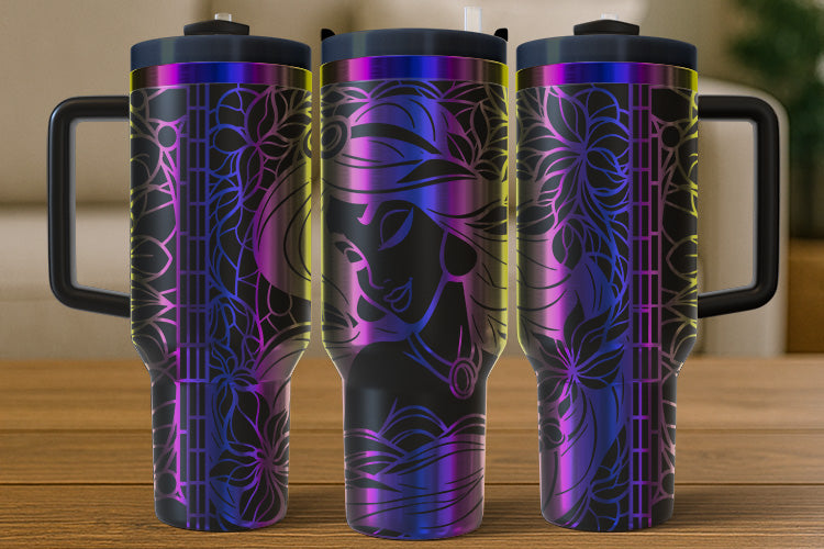 Jasmine-Inspired 40oz Tumbler – Royal Gaze Edition