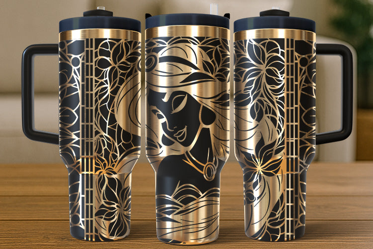 Jasmine-Inspired 40oz Tumbler – Royal Gaze Edition
