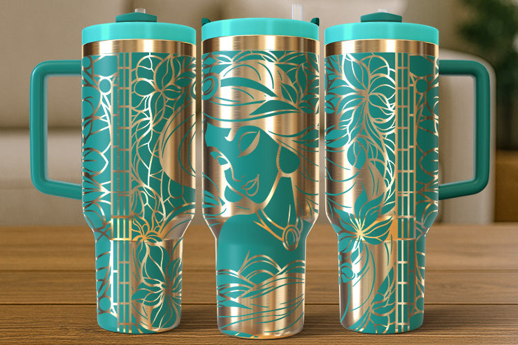 Jasmine-Inspired 40oz Tumbler – Royal Gaze Edition