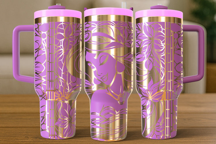Jasmine-Inspired 40oz Tumbler – Royal Gaze Edition