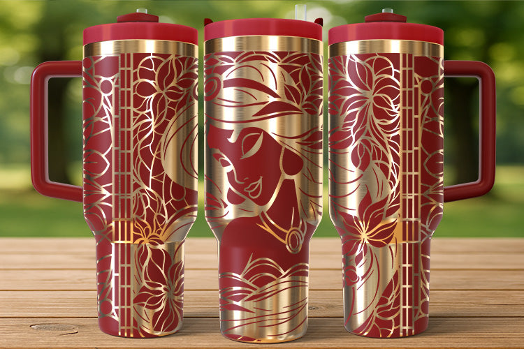 Jasmine-Inspired 40oz Tumbler – Royal Gaze Edition