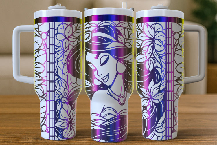 Jasmine-Inspired 40oz Tumbler – Royal Gaze Edition