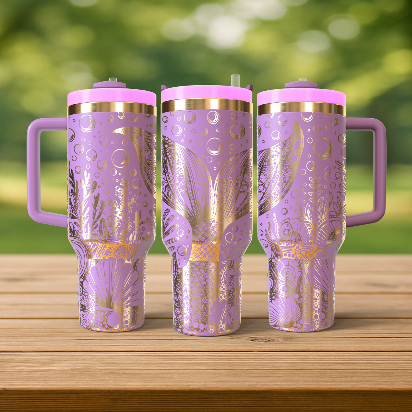 40 oz Soft Pink/Gold Tumbler