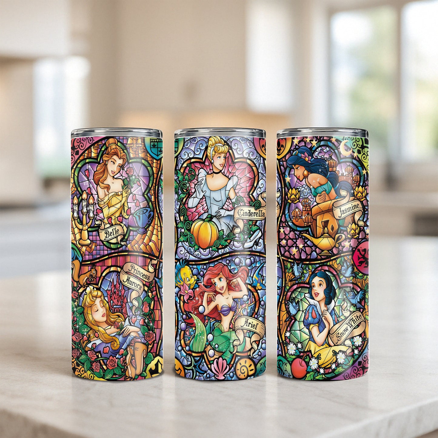 Six Princess Collage - Stained Glass