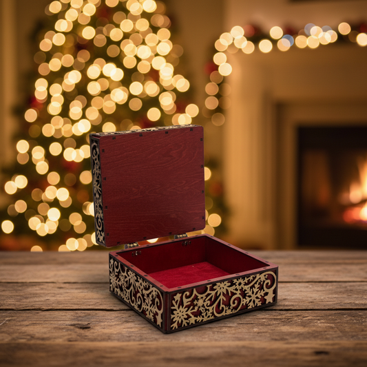 Winter Multilayer Keepsake Box in Christmas setting