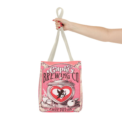 Cupid's Brewing Co Tote Bag - Distressed Vintage Design, Stylish & Practical Canvas Tote