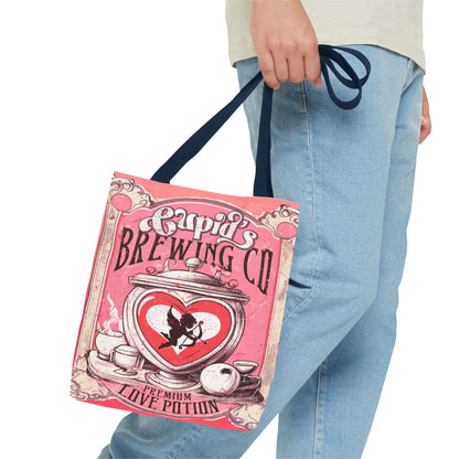 Cupid's Brewing Co Tote Bag - Distressed Vintage Design, Stylish & Practical Canvas Tote