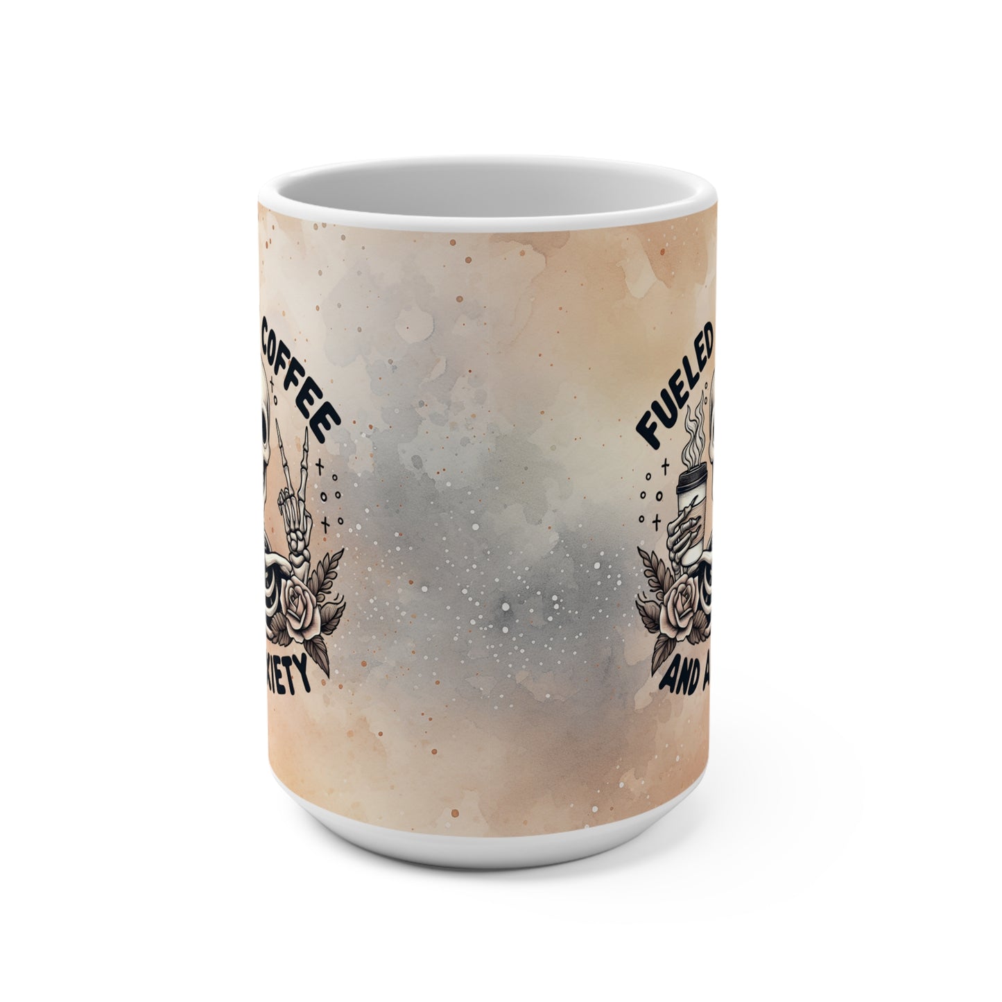 Fueled by Coffee and Anxiety Mug - 15 oz Coffee Mug