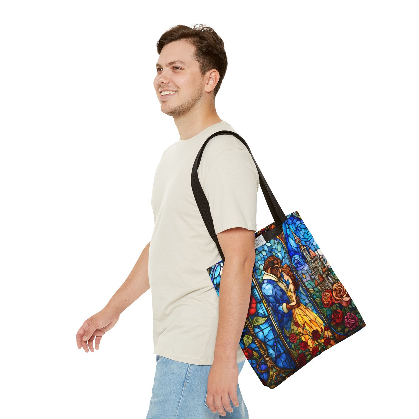 Beauty and the Beast Stained Glass Tote