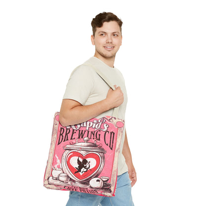 Cupid's Brewing Co Tote Bag - Distressed Vintage Design, Stylish & Practical Canvas Tote