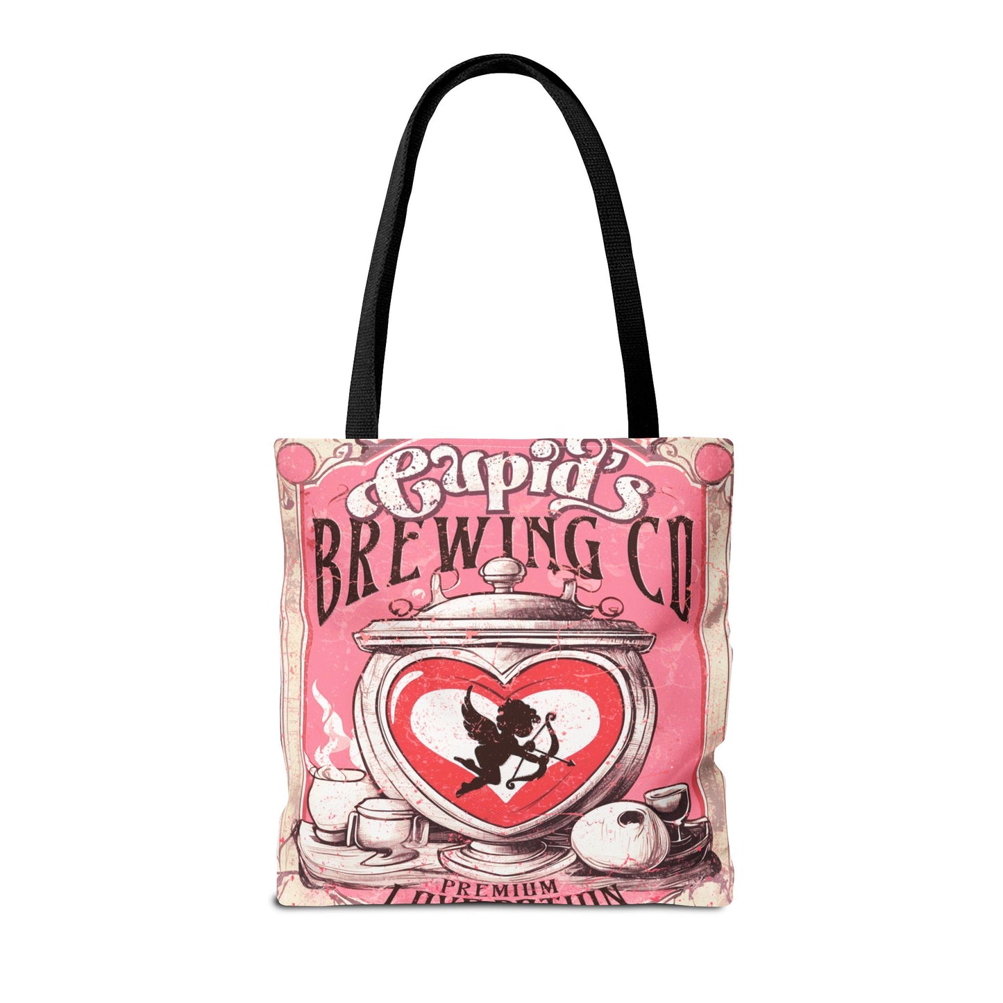 Cupid's Brewing Co Tote Bag - Distressed Vintage Design, Stylish & Practical Canvas Tote