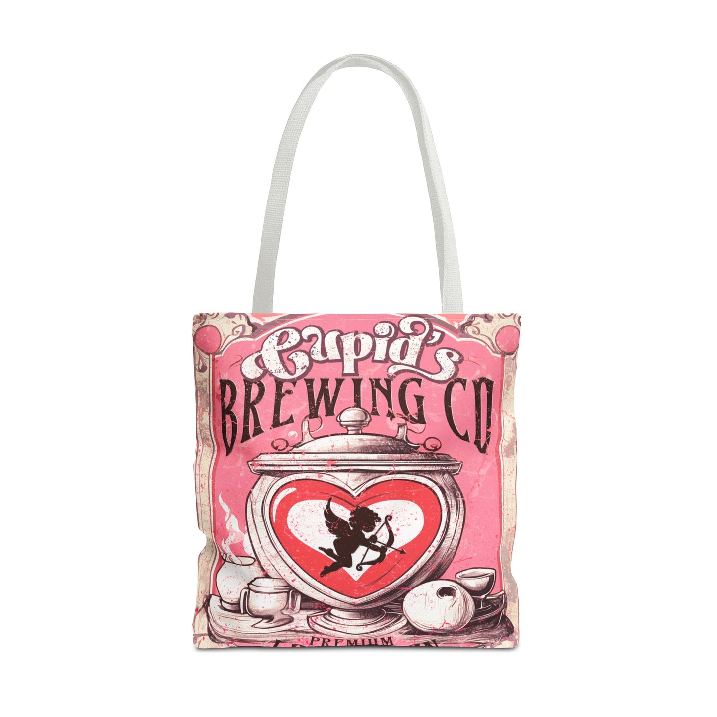 Cupid's Brewing Co Tote Bag - Distressed Vintage Design, Stylish & Practical Canvas Tote
