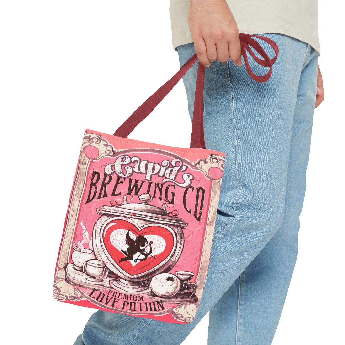 Cupid's Brewing Co Tote Bag - Distressed Vintage Design, Stylish & Practical Canvas Tote