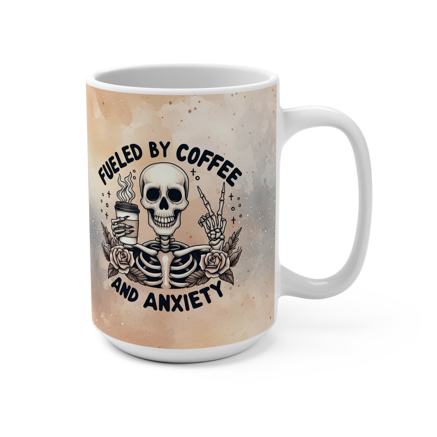 Fueled by Coffee and Anxiety Mug - 15 oz Coffee Mug