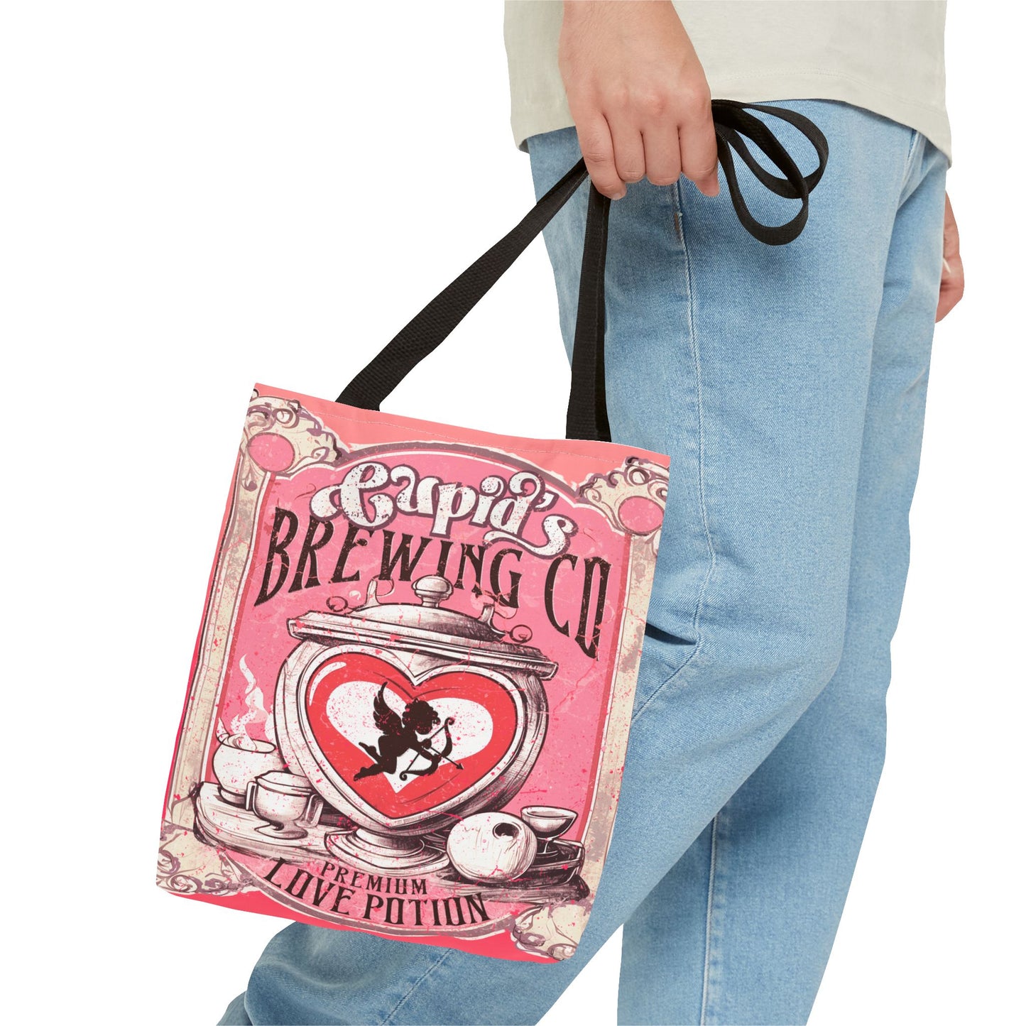 Cupid's Brewing Co Tote Bag - Distressed Vintage Design, Stylish & Practical Canvas Tote