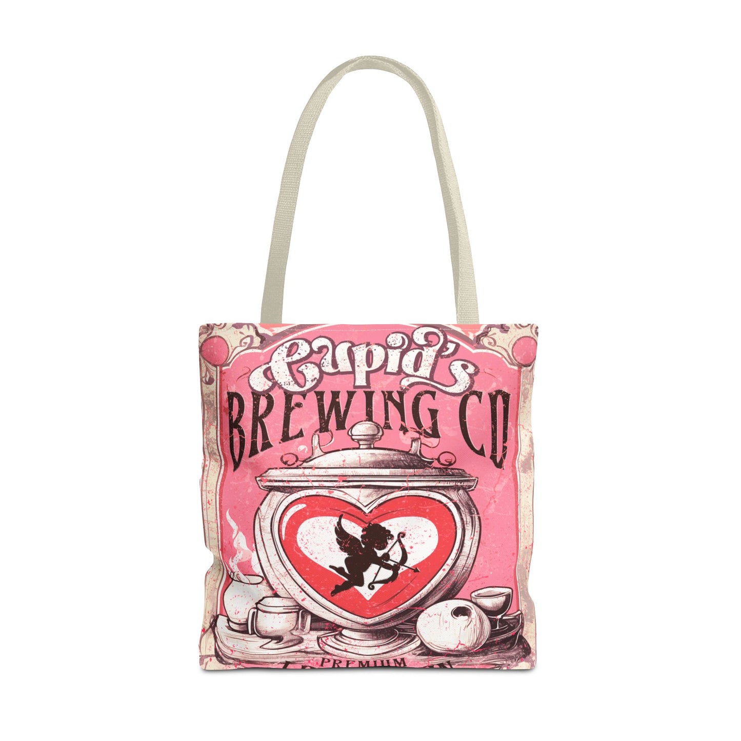 Cupid's Brewing Co Tote Bag - Distressed Vintage Design, Stylish & Practical Canvas Tote