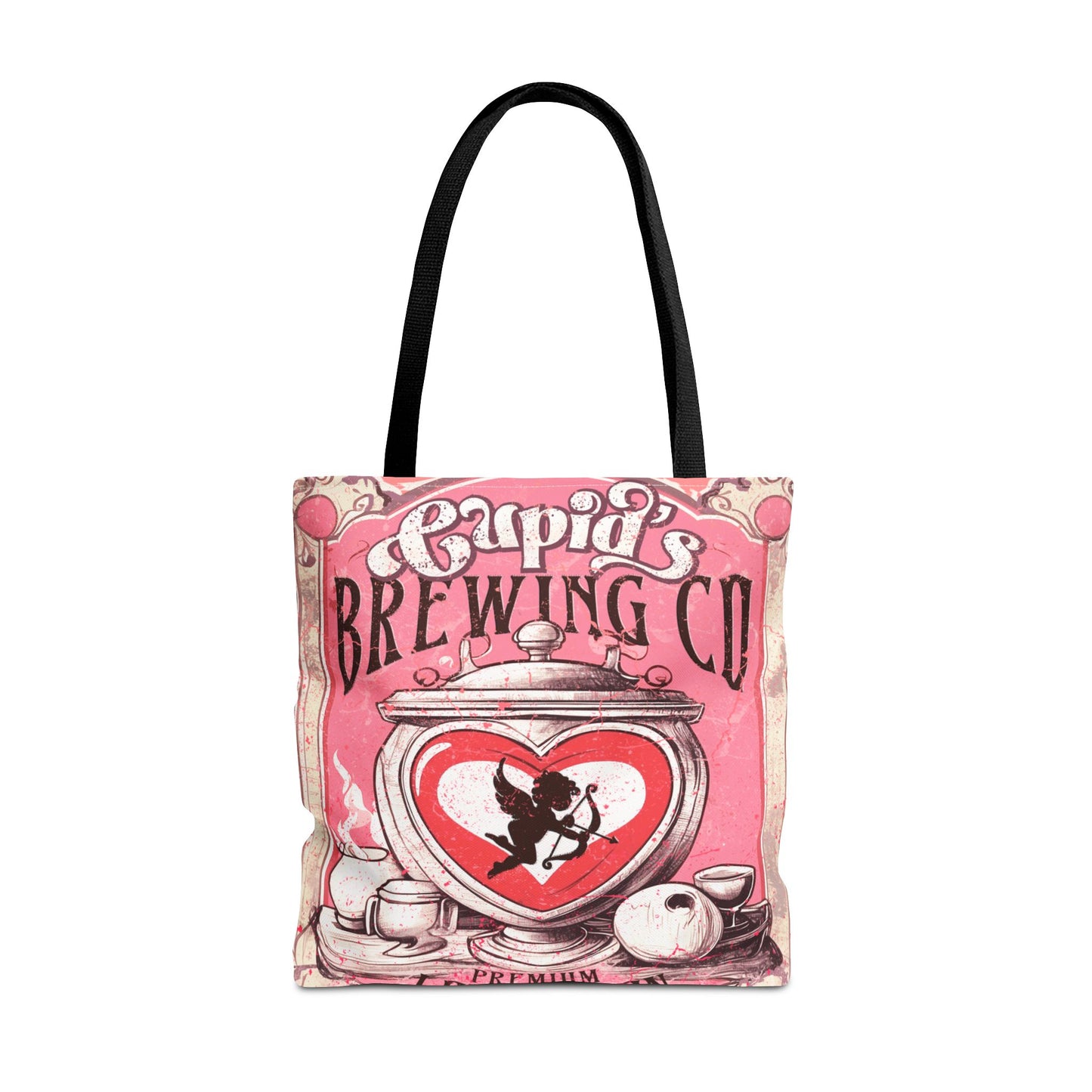 Cupid's Brewing Co Tote Bag - Distressed Vintage Design, Stylish & Practical Canvas Tote