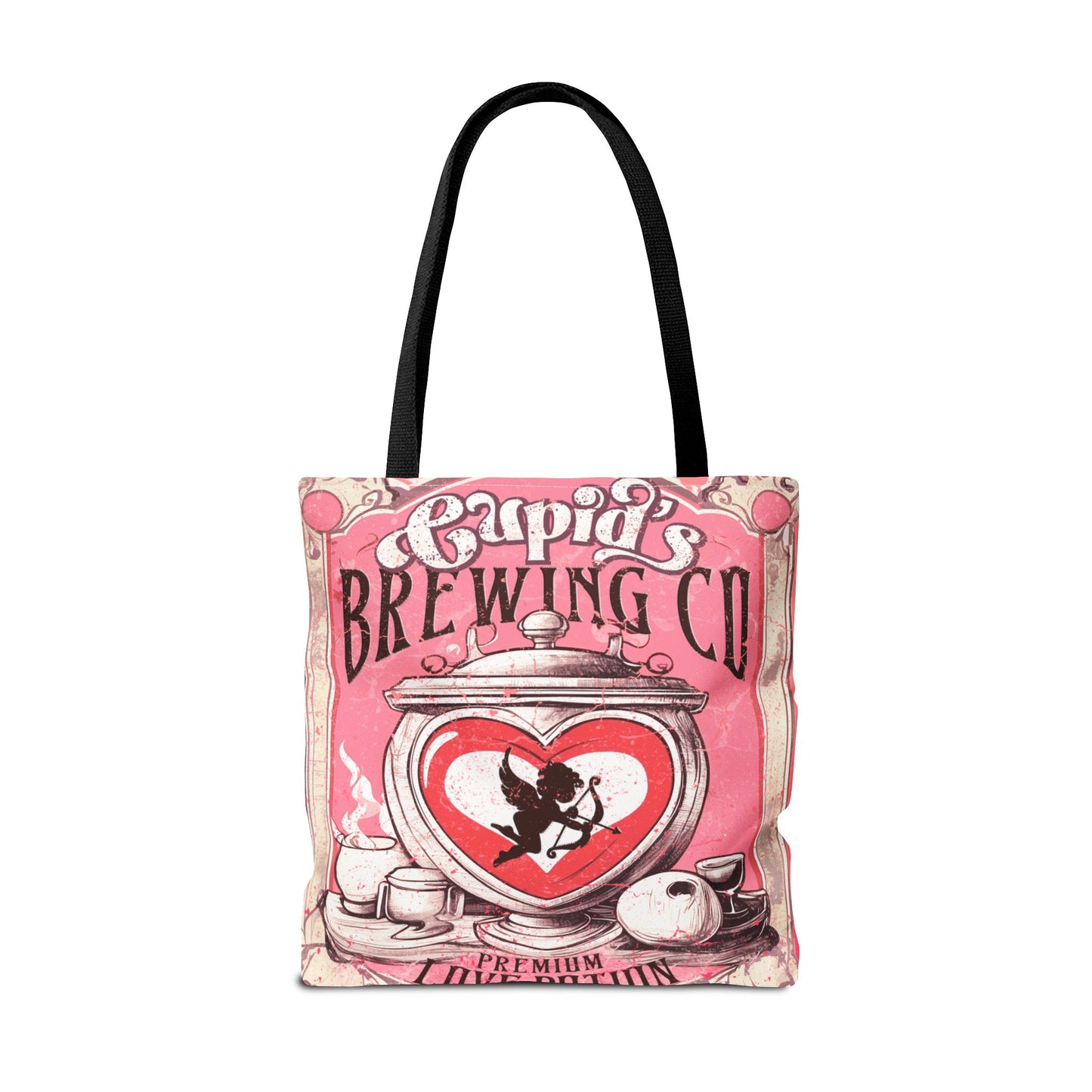 Cupid's Brewing Co Tote Bag - Distressed Vintage Design, Stylish & Practical Canvas Tote
