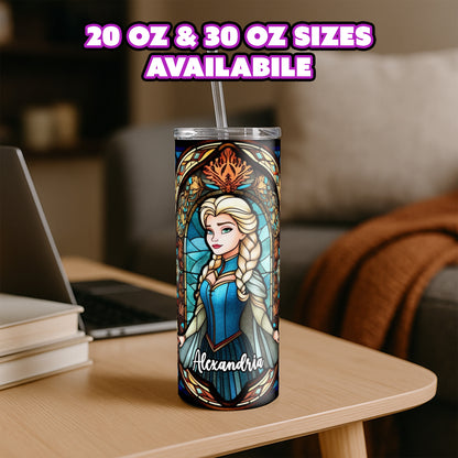 Elsa Tumbler - Stained Glass Portrait Edition