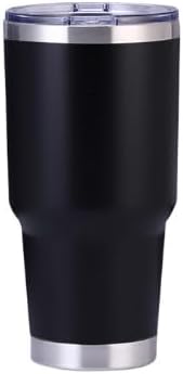 30 Oz Stainless Steel Powder Coated Tumbler with Sliding Lid and Straw