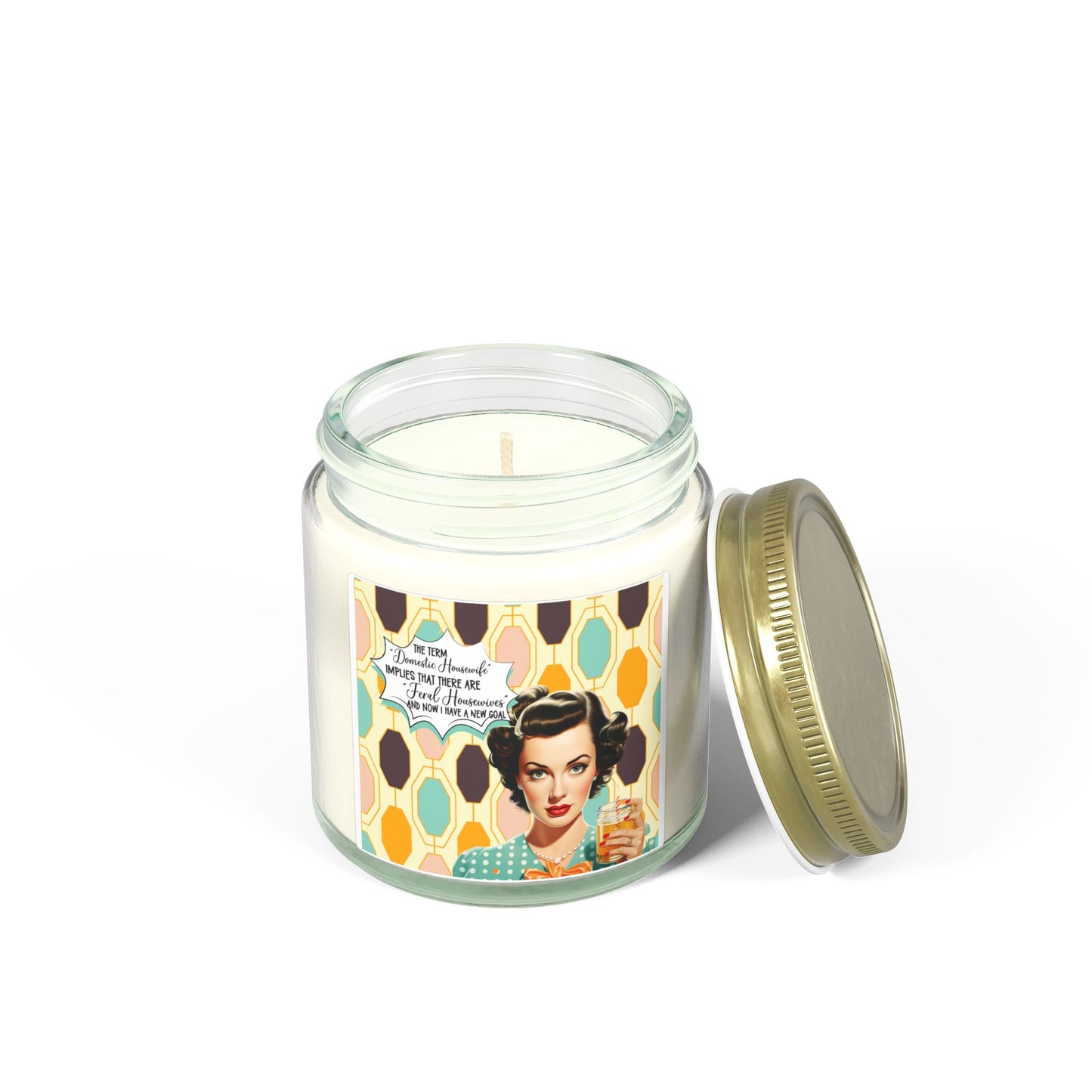 “Feral Housewife” Sarcastic Candle - 9 Available Scents Novelty Jar Candle (4oz/9oz)