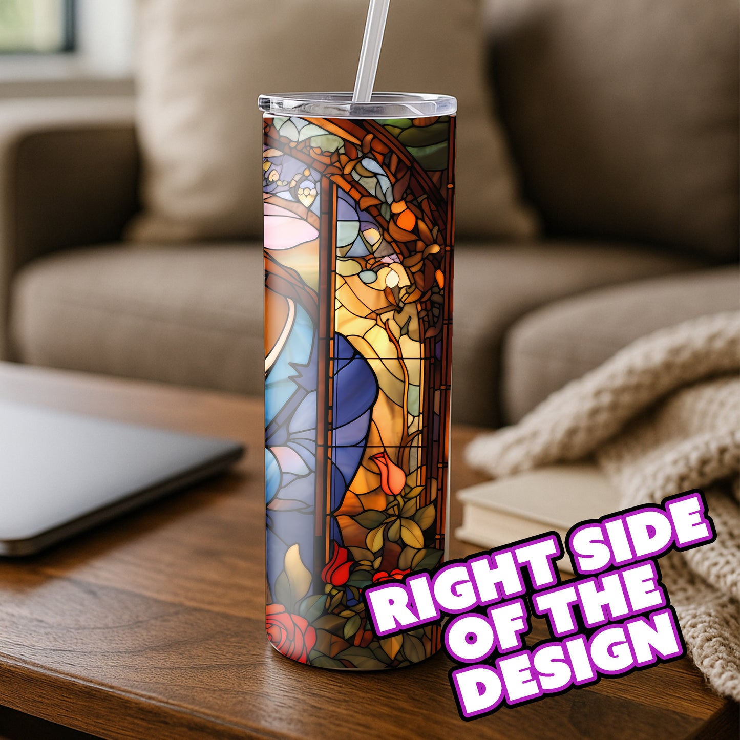 Belle and Beast - Stained Glass Tumbler