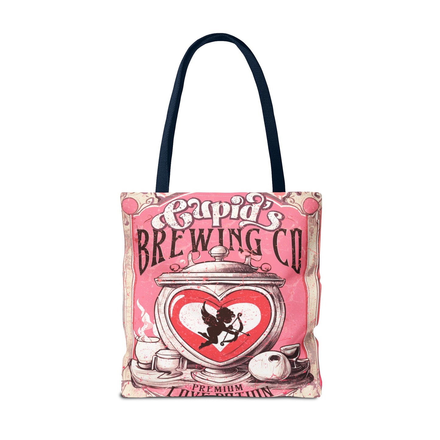 Cupid's Brewing Co Tote Bag - Distressed Vintage Design, Stylish & Practical Canvas Tote