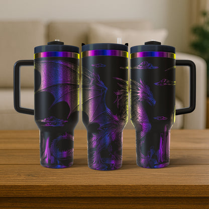 40 oz Black/Rainbow Tumbler