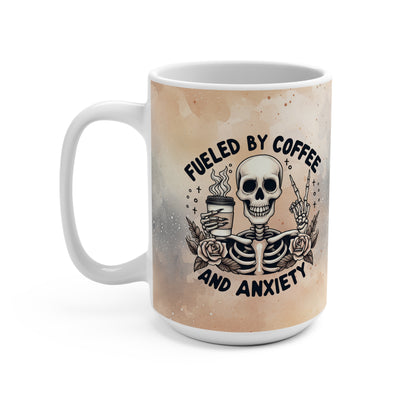 Fueled by Coffee and Anxiety Mug - 15 oz Coffee Mug