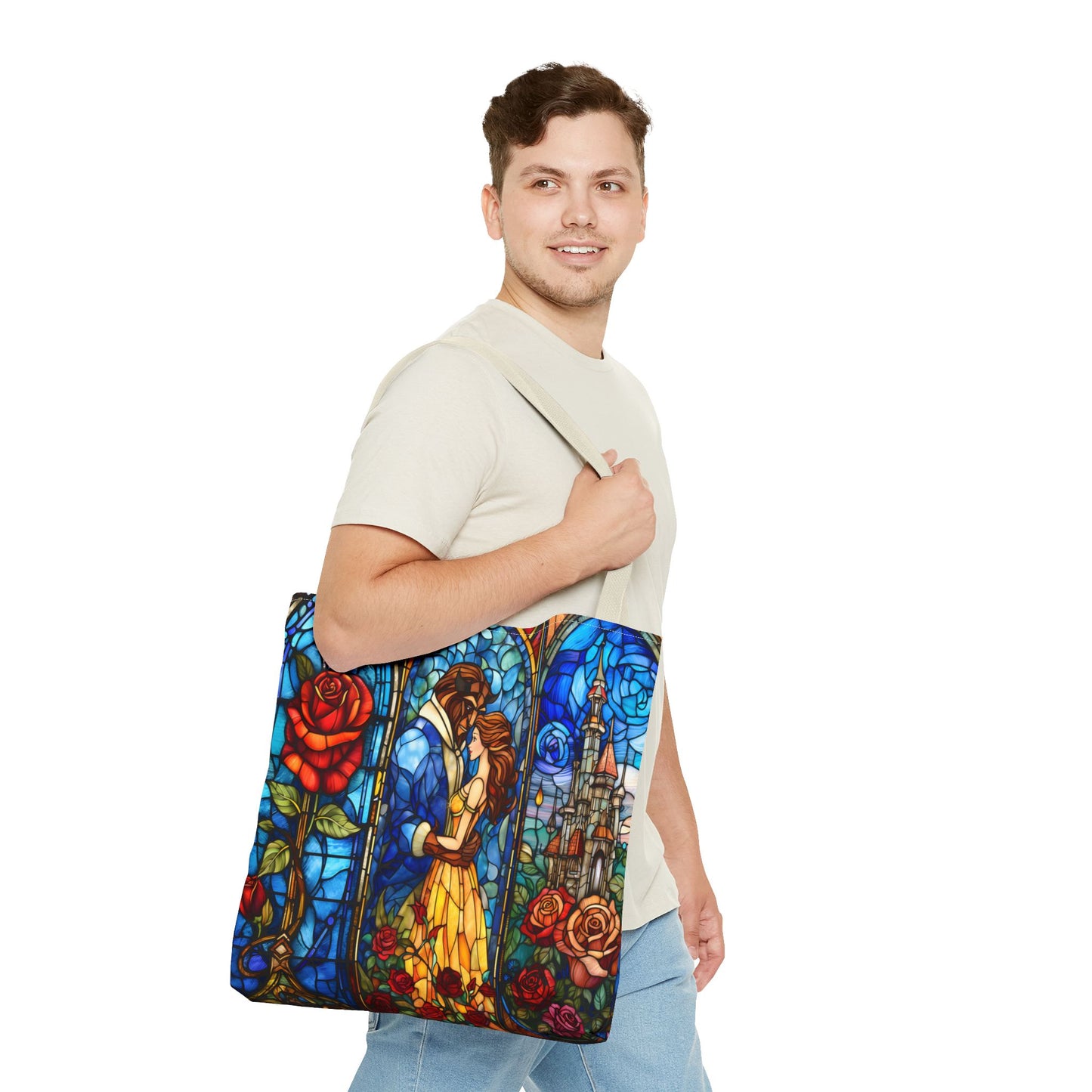 Beauty and the Beast Stained Glass Tote
