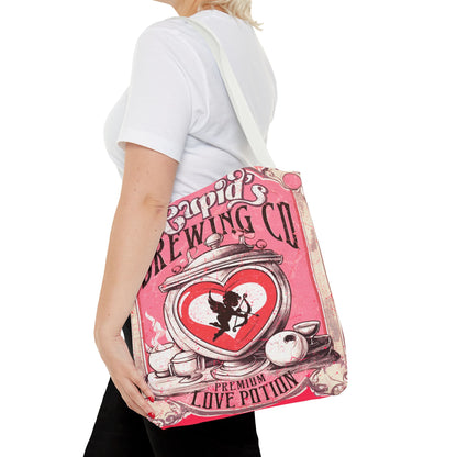 Cupid's Brewing Co Tote Bag - Distressed Vintage Design, Stylish & Practical Canvas Tote