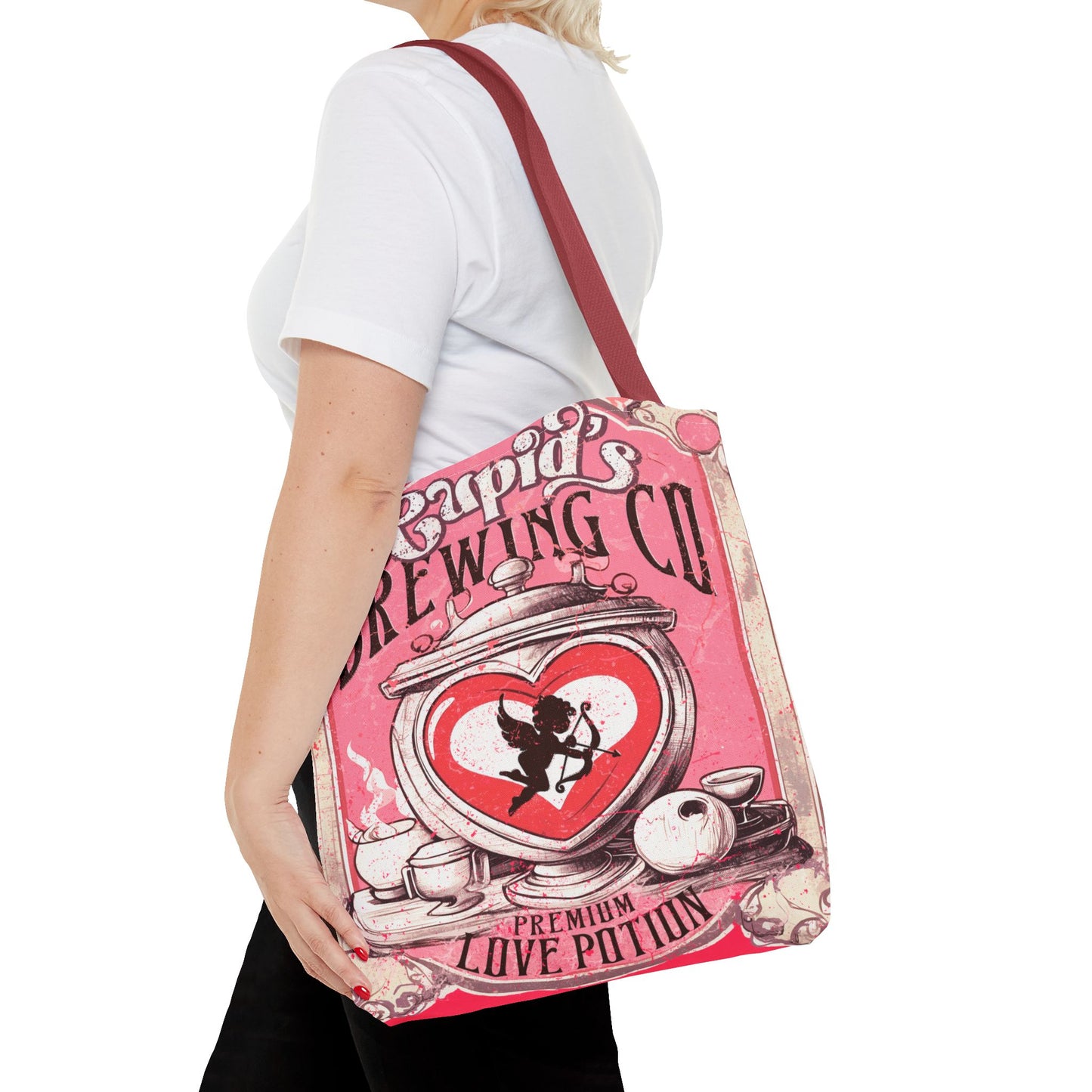 Cupid's Brewing Co Tote Bag - Distressed Vintage Design, Stylish & Practical Canvas Tote