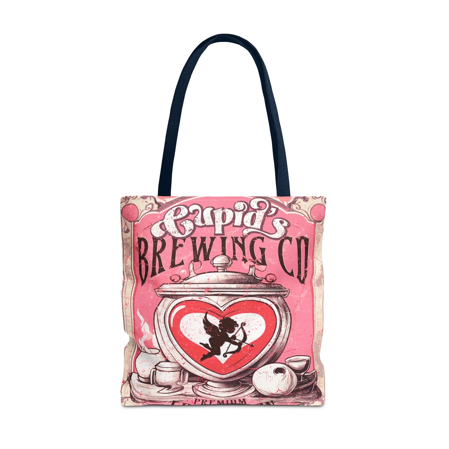 Cupid's Brewing Co Tote Bag - Distressed Vintage Design, Stylish & Practical Canvas Tote