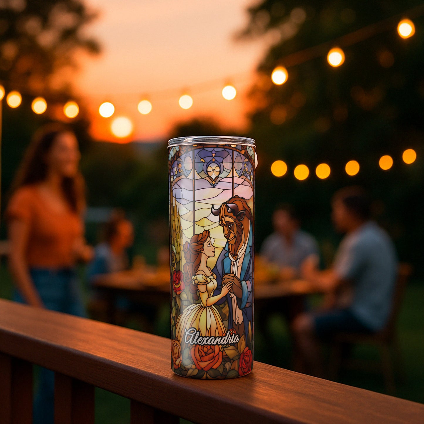 Belle and Beast - Stained Glass Tumbler