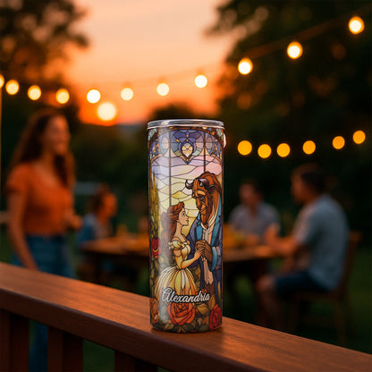 Belle and Beast - Stained Glass Tumbler
