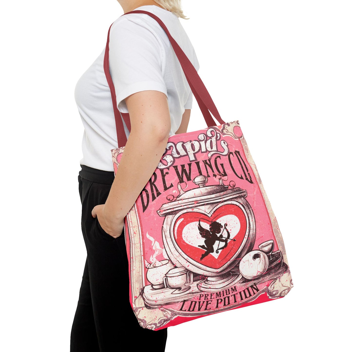 Cupid's Brewing Co Tote Bag - Distressed Vintage Design, Stylish & Practical Canvas Tote