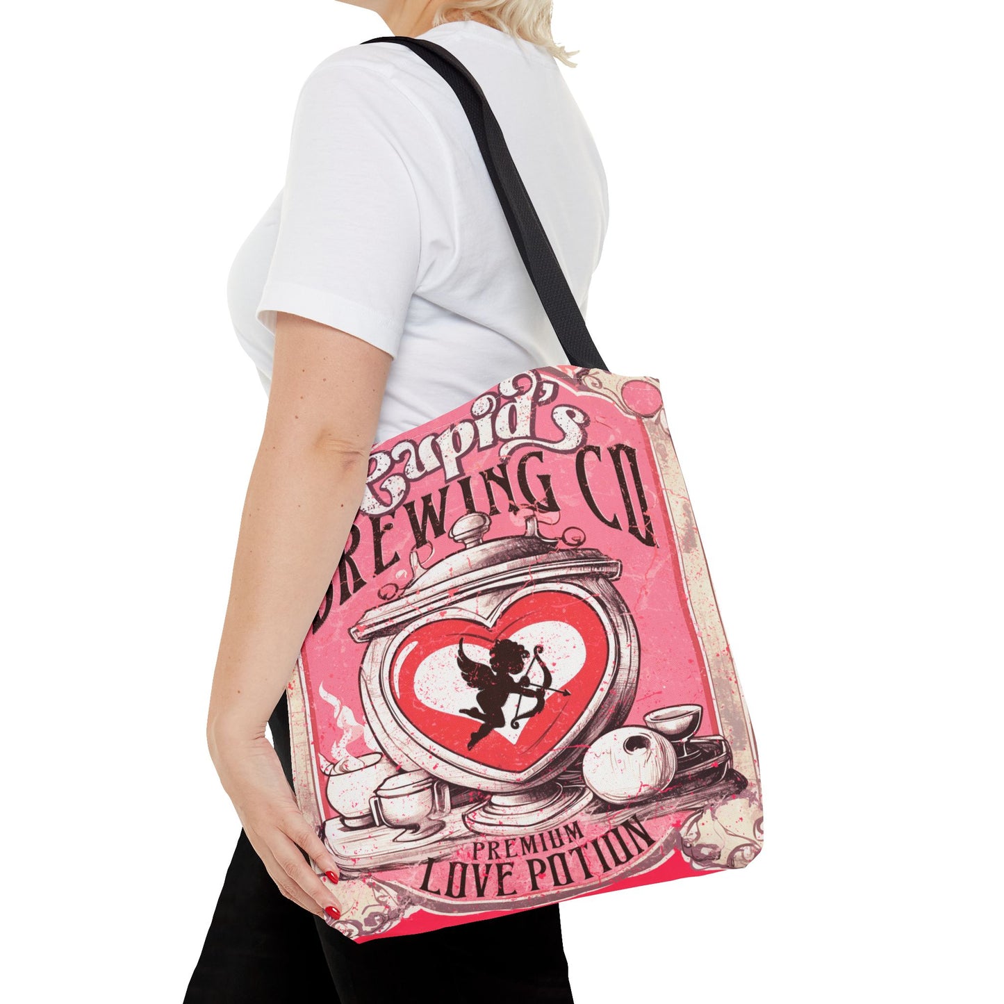 Cupid's Brewing Co Tote Bag - Distressed Vintage Design, Stylish & Practical Canvas Tote