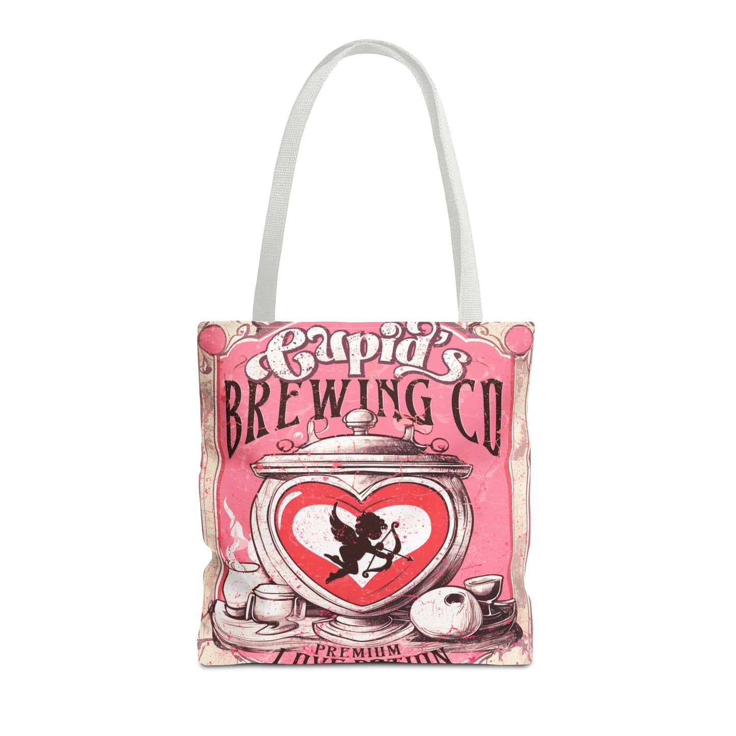 Cupid's Brewing Co Tote Bag - Distressed Vintage Design, Stylish & Practical Canvas Tote
