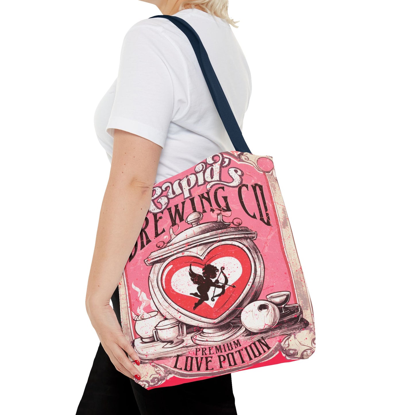 Cupid's Brewing Co Tote Bag - Distressed Vintage Design, Stylish & Practical Canvas Tote