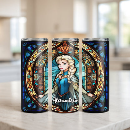 Elsa Tumbler - Stained Glass Portrait Edition