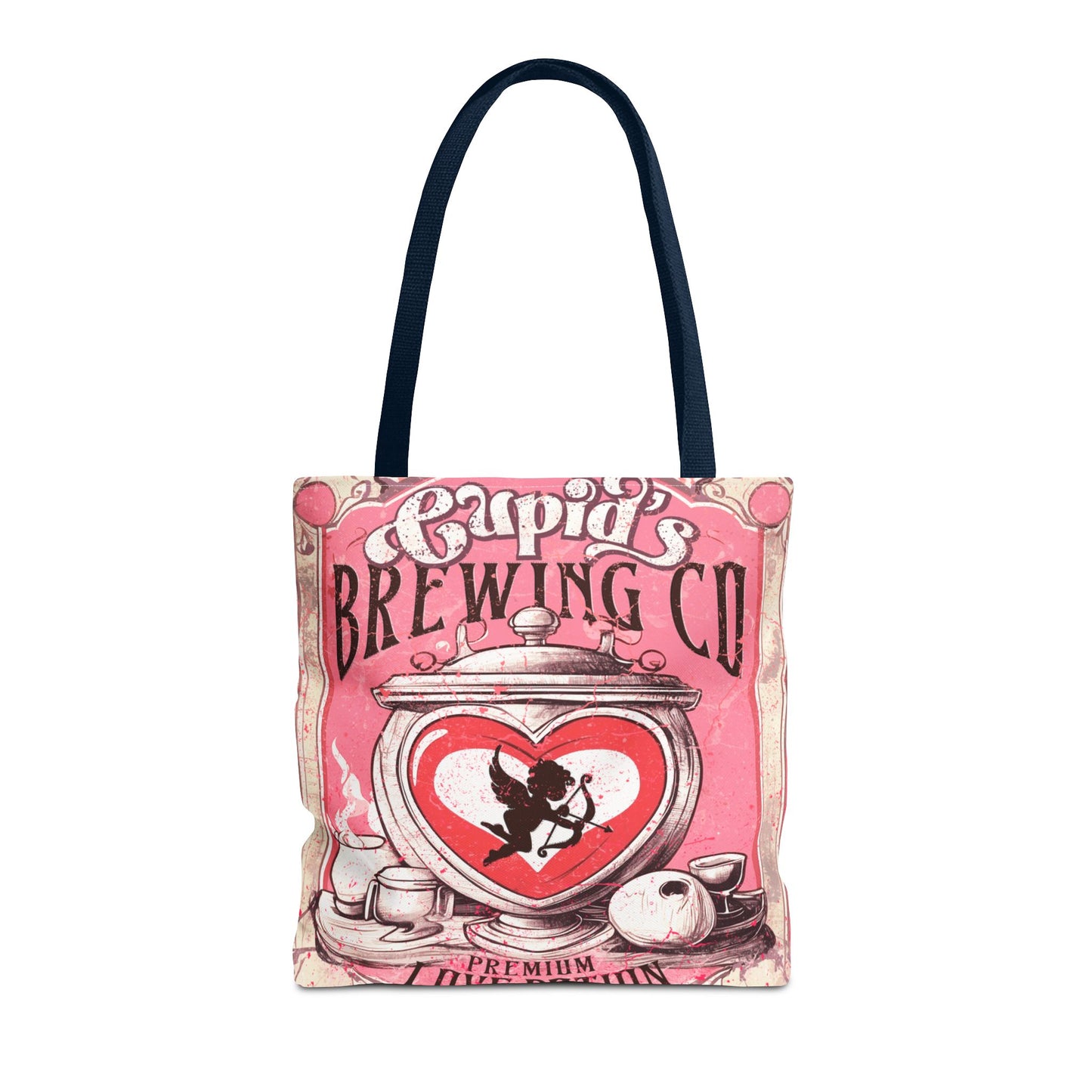 Cupid's Brewing Co Tote Bag - Distressed Vintage Design, Stylish & Practical Canvas Tote