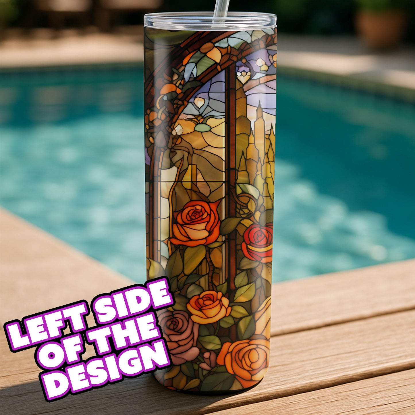 Belle and Beast - Stained Glass Tumbler