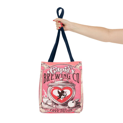Cupid's Brewing Co Tote Bag - Distressed Vintage Design, Stylish & Practical Canvas Tote
