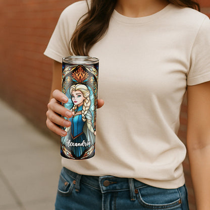 Elsa Tumbler - Stained Glass Portrait Edition