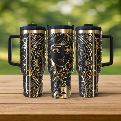 40 oz Black/Gold Tumbler