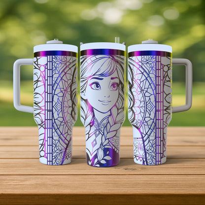 40 oz White/Rainbow Tumbler